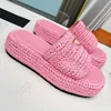 New Luxury Famous Designer Sandals Women Crochet weaving Thick bottom Platform Slides OG padded Slippers Sliders Womens Summer Beach Shoes Outdoor Sandal Size 35-41