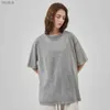 Women's T-Shirt Plus size thick womens washed retro summer casual T-shirt short sleeved loose mens cotton topWX