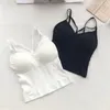 BRAS Kvinnor Bomullsunderkläder Push Up Bra Sexig V Neck Tube Top Fashion Solid Color Underwear Female Moft Brassreie med bröstkudden 2024