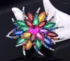 Jujie Multicolor Crystal Flower Brooches for Wedending Bouquets Brooch Lapel PinsファッションジュエリーDrop186067221135899