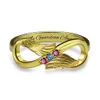 Uonney Drop Hersteller gravierter Engel Wings Infinity Ring Geburtssteine Name Ring für Mutter Mädchen Frauen Schmuck 240415