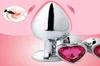 Plugue de metal em forma de coração Toys sexy Sexy Stainless Smooth Butt Plug Crystal Jewelry Trainer para Womenman Anal Dildo5094051