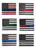90150cm American Flag Blue Black Line Stripe Police Flags Red Striped USA Flag med Star Banner Flags DA9114143208