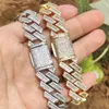 Cadena de hombres de alta calidad Mezcla mixta Bling Iced Diamond 18 mm de ancho Miami Cuban Link Collares Hip Hop Jewelry 240429