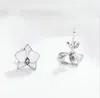 Hot Sale White Magnolia Stud Earring Women Summer Jewelry for 925 Sterling Silver flower Earrings set with Original box set8363965