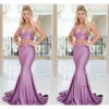 Two Piece Lavender Cheap Sexy Mermaid Dresses Long V Neck Formal Prom Party Gowns Special Ocn Dress Vestidos De Fiest 2024 0430