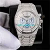 Luxury Watches APS Factory Audemar Pigue Royal Oak Watch 39mm Diamond Faced Oarked Dial in Platinum STMW