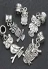 7styles Assorted Bird Owl Dangle 105pcslot Antique Silver Big Hole Beads Fit European Charm Bracelet B1563 B9932002421