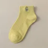 Frauen Socken Avocado Stickerei gedruckt atmungsaktiven Schweißabsorben weich bequeme Baumwoll-Knöchel modische einfache Damen