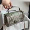 Tote handväska python mönster handhållen kedjepåse axelväska elegant crossbody väska kväll bankett diamantmönster fyrkantig väska