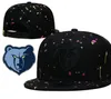 Memphis''Grizzlies''ball Caps Flowers Patched Snapback Hats Sports Drużyna koszykówka Chicago Hat 23-24 Mistrzów Baseball Cap 2024 Finals Regulowane Chapeau A10