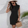 Abiti casual Mini per donne 2024 abiti da maglia estivi abiti sexy vintage neri a maniche corte a maniche corte rosa bodycon rosa