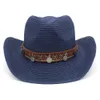 Wide Brim Hats Bucket Hats Spring and summer womens str vintage lace sunbathing Western style denim hat suitable for mens leisure travel J240429
