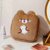 Cosmetic Organizer Winter cartoon plush square makeup bag suitable for girls large capacity portable cosmetic storage rabbit ear cleaning pencil case Q240429