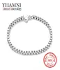 Yhamni Fashion Three Lines Beads Charm Bracelet 100 Pure 925 Silver Fashion Jewelry Bracelet Ball H1729006966