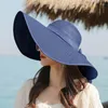 Chapeaux à bord large pliable de plage d'été paille femme femme gros bloc de soleil protection UV Panama os chapeu féminino sombreros