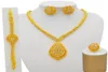 Afrikanska smycken set Crystal Necklace Armband Dubai Gold Set for Women Wedding Party Earrings Ring 1863822