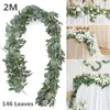Flores decorativas 2m 2m de eucalipto artificial videiras plantas falsas Ivy seda pendurada girland rattan para decoração de jardim de casamentos