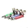 smoke shop Herb Screen Perc Glass Pipes Bright Color Metal Smoking Pipe Colorful Tobacco Dry