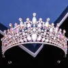 Tiaras New Luxury Opal Crystal Tiara for Women Wedding Birthday Party Robe Gift Elegant Queen Bridal Bride Crown Accessoires