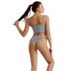 Women's Swimwear 2024 New Sexy Reflective Swimsuit Nightclub Beach Outdoor Laser Split Swimsuit Snap on Bikini