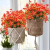 Decorative Flowers 4 Bunches Artificial Fake Faux Anthurium Plants Plastic Shrubs Bushes Greenery Indoor Outside Hanging Planter Home De