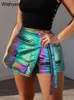Eleganckie nieregularne szorty spódnice Summer Beach Kobiety Kieszenie Zwykle Zippery Metalowe krótkie spodnie z okazji urodzin Klub Klub 2024 240426