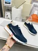 Korrelige kalfsleer gewassen suède mand sneakers geslagen gewassen suède lopers Brunello Cucinelli -ontwerper man casual schoenen trainers sport training sneakers