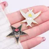 Broches dessin animé ange démon de l'émail broche blanche noire pentagram créativité épingle en métal badge revers bijoux accessoires