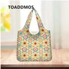 Sacs de rangement Toaddmos Creative Geometric Brand Design Handsbag Handweight Polyester Sac à provisions respectueuses de l'environnement