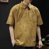 Koszula polo krótkie rękawowe T-shirt Summer cienki i luźna modna marka Drukowana koszulka Męska odzież męska