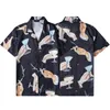 Designer shirt Men's button down shirt Printed Bowling shirt Hawaiian Flower Casual Silk Shirt Men's slim Short sleeve dress Hawaiian T-shirt A15