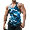 Camouflage Summer Fitness Tank Top Men Bodybuilding Gym Klädskjorta Slim Fit Vests Mesh Singlets Muscle Tops 240412