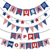 Украшение вечеринки Американское День Независимости Баннер I Love USA Flag Nation Vanging Garlands с 4 июля декор.