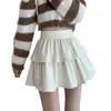 スカート女性ショートスカートソリッドカラーハイウエストルーズカジュアルウェア韓国スタイル春秋のフェイクレザーレザーレザーの服