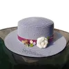 Szerokie brzegowe czapki wiadra kapelusze nowe styl damskie letnia strat hat francuski płaski top kwiat straż plażowy kapelusz duży brązowy kapelusz j240429