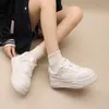 Casual schoenen Koznoy 5cm vulcanisatie enkelschoenen vrouwen herfst lente dikke sneakers mocassin flats natuurlijk echt leer loafer etnisch