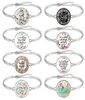 Charmarmband som säljer 8 st Pack Bible Vers Armband Silver Color 25mm Art Glass Dome Scripture Christian Jewelry Faith Giftc6148484