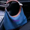 Nome ricamato zaino Nome vintage Denim Tote Bag for Women 2024 di alta qualità a ascelle ascella