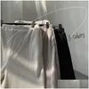 Herrenhosen gerade plissierte lose Ice Seidenhose Mode elastische Taille lässige Hosen Streetwear Weitbein S-XL Drop-Lieferung An Begründung DH38F