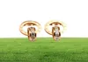 Elegante charme roestvrijstalen zilveren rosé goud Romeins cijfer met diamant verdubbeldring verbindt noppen oorbellen voor vrouwen GI4930218