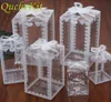 Wrap regalo 1050pcs Clear PVC Box Wedding Christmas Christmas Favor Cake Candy Chocolate Plastic Packaging Boxes Transparent Cas1614877