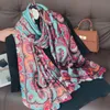 180*90cm Designer de marca Silk Senkf feminina Feminina Bandana Shawls Long envolve lenços de pescoço de inverno Pashmina Lady Hijab Luxury 240425