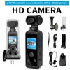 4K HD Pocket Action Camera 270 ° Roterabel WiFi Mini Sports Camera med vattentät fodral för hjälmresor Bicycle Driver Recorder 240430