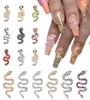 510pcs Large Small Big Flatback Luxury 3d Metal Snake Nail Shape Charms Nail Art Rhinestones Jewelry Decor For Women TJ1822329779