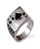 Punk rock rock smalto olio di poker olio black card picche un uomo anello di dito in lega gotica anelli artigli anelli da gioco gioielli 7343668