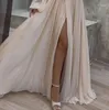 Abiti casual sexy per le donne Autunno 2024 Ospiti di nozze Moda manica lunga con tracolla tinta unita elegante abito maxi da festa