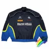 Patchwork Martine Rose 23fw Zipper Veste hommes Femmes Quality Quality Blue Racing Suis-en-couche 240420