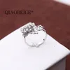 Clusterringe Qiaobege 925 Silber Original Montage Pearl Ring Leere Design für Frauen Schmetterling DIY Accessoire -Komponente