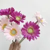 Kwiaty dekoracyjne 3PCS Gerbera High Symulacja Flower Mini Sun Wazon Desktop Dekoracja Dekoracja sztucznego biura słonecznika